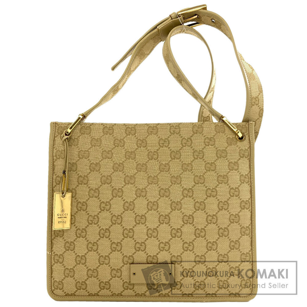 Gucci GG Canvas Shoulder Bag monogram canvas shoulder bag Gold
